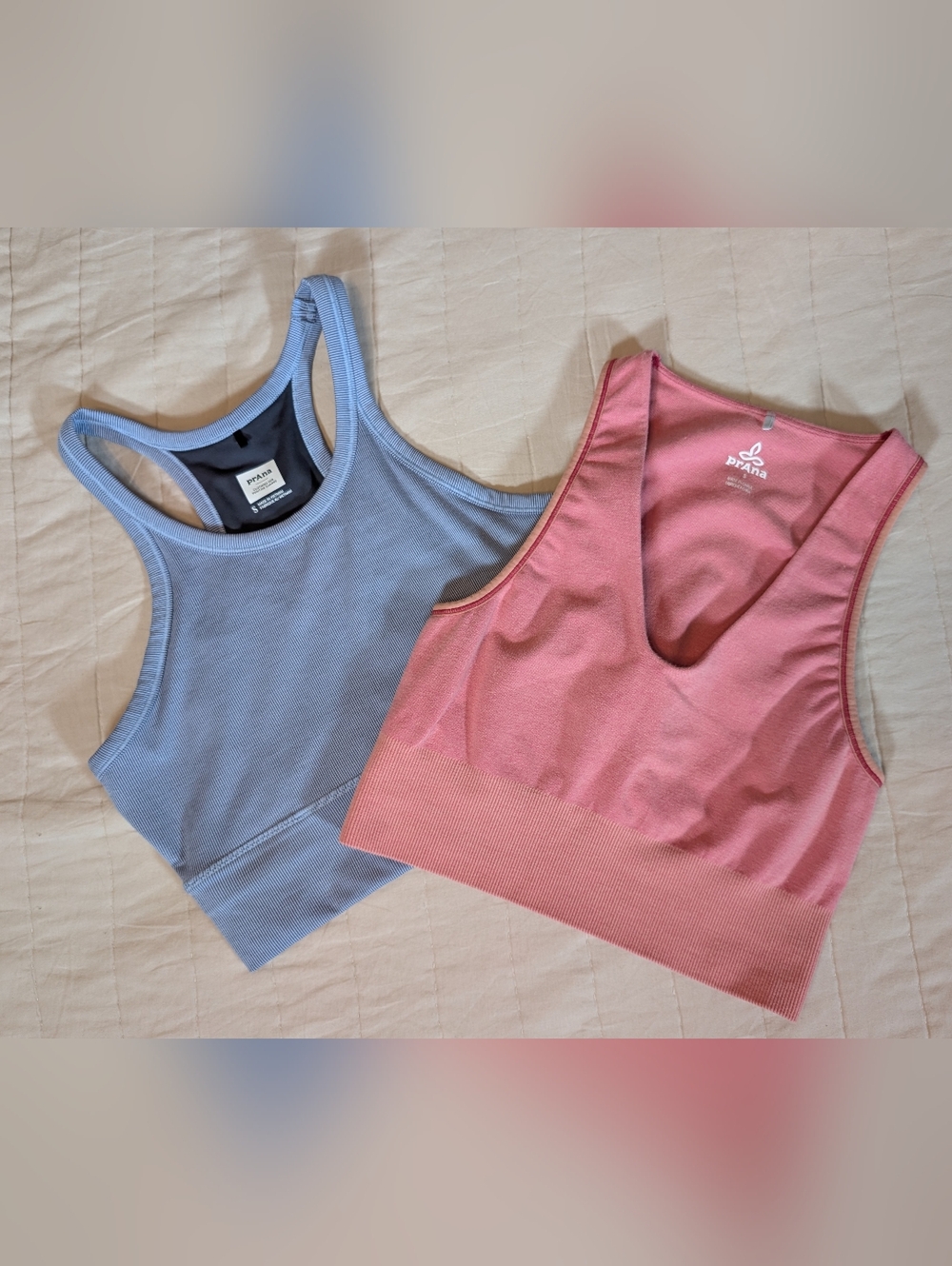 prAna Sports Bras bundle of 2— Pink & Blue Size Small - Picture 2 of 14